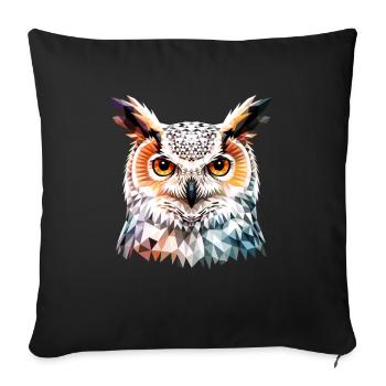 Snowy Owl White Owl Owl Owl Owl Snow Owl - Sofa pillowcase 17,3'' x 17,3'' (45 x 45 cm) - black - Front
