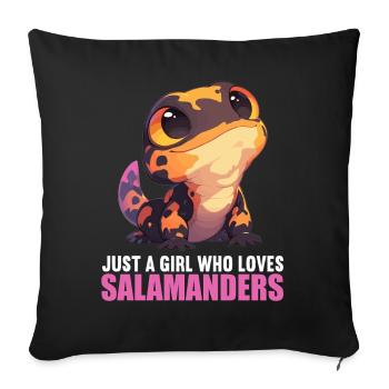 Feuersalamander Salamander - Sofakissenbezug 45 x 45 cm - Schwarz - Vorne