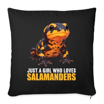 Feuersalamander Salamander - Sofakissenbezug 45 x 45 cm - Schwarz - Vorne