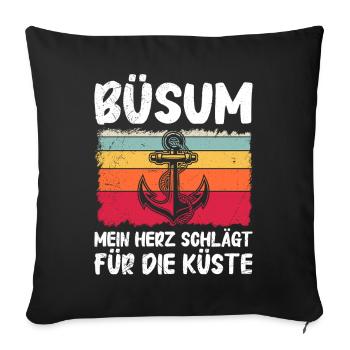 BÜSUMER MON CŒUR BAT POUR LA CÔTE - Housse de coussin décorative 45 x 45 cm - noir - Devant