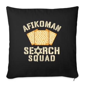 Afikomen Search Squad Passover Seder Pesach Fun - Sofa pillowcase 17,3'' x 17,3'' (45 x 45 cm) - black - Front