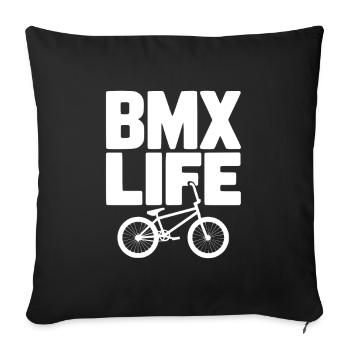 Vie BMX - Housse de coussin décorative 45 x 45 cm - noir - Devant