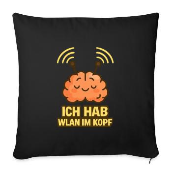 Free Wifi - Freies WLAN - Sofa pillowcase 17,3'' x 17,3'' (45 x 45 cm) - black - Front