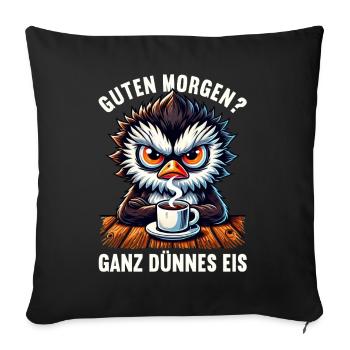 Guten Morgen Ganz Dünnes Eis Pinguin Schlafmützen - Sofa pillowcase 17,3'' x 17,3'' (45 x 45 cm) - black - Front