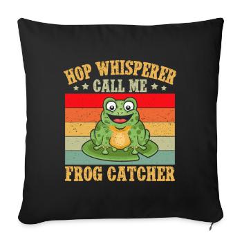 Attrape-grenouilles, Chuchoteur de houlettes, appelle-moi grenouille - Housse de coussin décorative 45 x 45 cm - noir - Devant