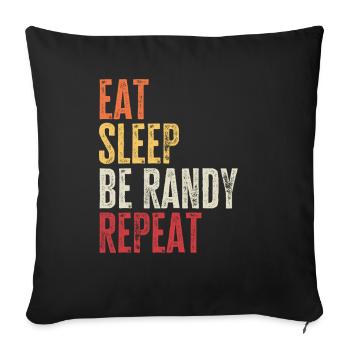 Mange, dors, sois randy, répète le nom rétro - Housse de coussin décorative 45 x 45 cm - noir - Devant