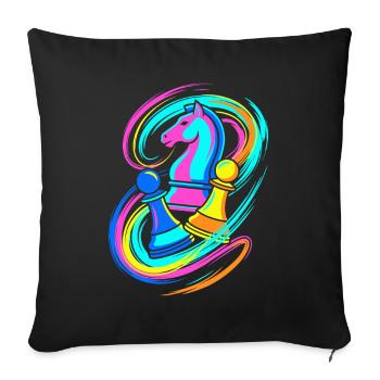 Chess - Sofa pillowcase 17,3'' x 17,3'' (45 x 45 cm) - black - Front