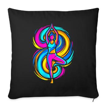 Yoga Pose - Sofa pillowcase 17,3'' x 17,3'' (45 x 45 cm) - black - Front