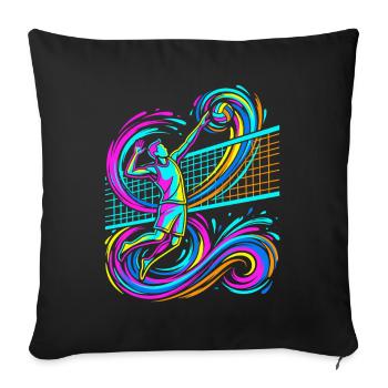 Volleyball - Sofa pillowcase 17,3'' x 17,3'' (45 x 45 cm) - black - Front