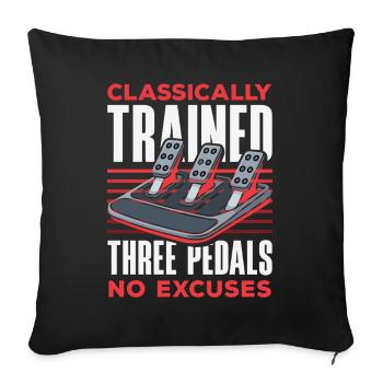 Manual car, classically trained - Sofa pillowcase 17,3'' x 17,3'' (45 x 45 cm) - black - Front