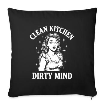 Vraie provocation Pin-up coquine - Housse de coussin décorative 45 x 45 cm - noir - Devant