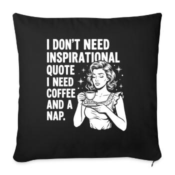 Real Coffee Love Nap Statement - Sofa pillowcase 17,3'' x 17,3'' (45 x 45 cm) - black - Front
