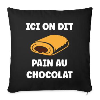 Illustrated pain au chocolat - Sofa pillowcase 17,3'' x 17,3'' (45 x 45 cm) - black - Front