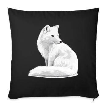 Schneeweißer Fuchs Illustration - Sofa pillowcase 17,3'' x 17,3'' (45 x 45 cm) - black - Front