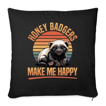 Funny Honey Badger - Sofa pillowcase 17,3'' x 17,3'' (45 x 45 cm) - black - Front