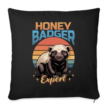 Funny Honey Badger - Sofa pillowcase 17,3'' x 17,3'' (45 x 45 cm) - black - Front