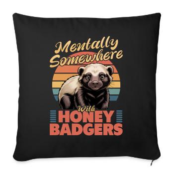 Funny Honey Badger - Sofakissenbezug 45 x 45 cm - Schwarz - Vorne