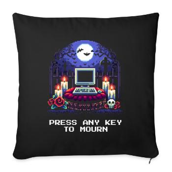 N’importe quelle clé pour faire le deuil | Humour de croque-mort - Housse de coussin décorative 45 x 45 cm - noir - Devant