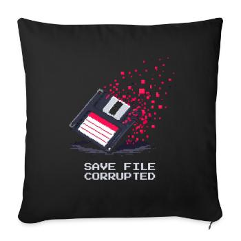 Save File Broken | Undertaker Irony - Sofa pillowcase 17,3'' x 17,3'' (45 x 45 cm) - black - Front
