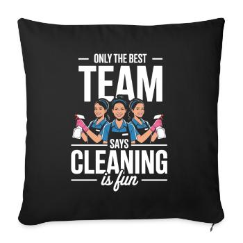 Cleaner Cleaning Team Service Cleaning - Sofa pillowcase 17,3'' x 17,3'' (45 x 45 cm) - black - Front