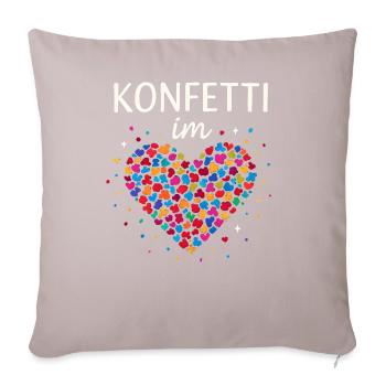Carnival confetti in the heart of Shrovetide Carnival - Sofa pillowcase 17,3'' x 17,3'' (45 x 45 cm) - light taupe - Front