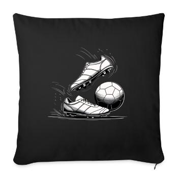 Black and White Football Sketch - Sofa pillowcase 17,3'' x 17,3'' (45 x 45 cm) - black - Front