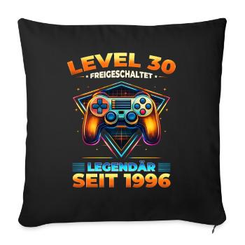 30th Birthday Gamer Shirt Level 30 Vintage 1996 - Sofa pillowcase 17,3'' x 17,3'' (45 x 45 cm) - black - Front