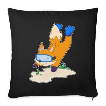 Fuchs Taucher Schwimmbrille Tauchen - Sofakissenbezug 45 x 45 cm - Schwarz - Vorne