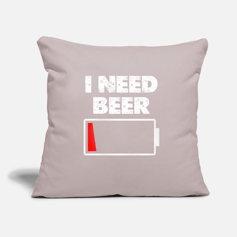 I Need Beer – Battery empty Sofa pillowcase 17,3'' x 17,3'' (45 x 45 cm)