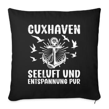 CUXHAVEN SEA AIR AND PURE RELAXATION Fun - Sofa pillowcase 17,3'' x 17,3'' (45 x 45 cm) - black - Front