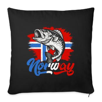 Pêcheurs de Norvège Pêcheurs Pêcheurs de Norvège - Housse de coussin décorative 45 x 45 cm - noir - Devant