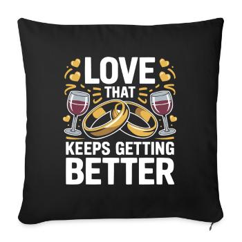 Hochzeitstag des Ehepaares 2026 Ehemann und Ehefrau - Sofakissenbezug 45 x 45 cm - Schwarz - Vorne