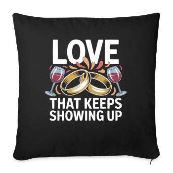 Hochzeitstag des Ehepaares 2026 Ehemann und Ehefrau - Sofakissenbezug 45 x 45 cm - Schwarz - Vorne