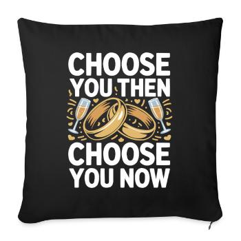 Hochzeitstag des Ehepaares 2026 Ehemann und Ehefrau - Sofakissenbezug 45 x 45 cm - Schwarz - Vorne