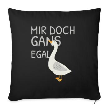Je m’en fiche – jeu de mots avec oie - Housse de coussin décorative 45 x 45 cm - noir - Devant