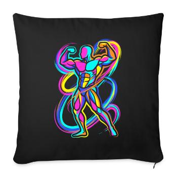 Culturiste - Housse de coussin décorative 45 x 45 cm - noir - Devant