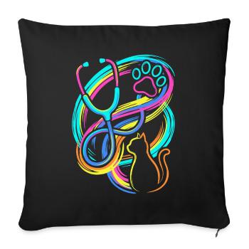 vétérinaire - Housse de coussin décorative 45 x 45 cm - noir - Devant