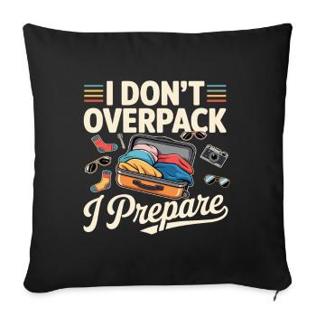 Vêtements de voyage et de sac à dos pour hommes et femmes - Housse de coussin décorative 45 x 45 cm - noir - Devant