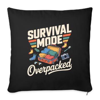 T-shirt Fun Surchargé en mode Survie - Housse de coussin décorative 45 x 45 cm - noir - Devant