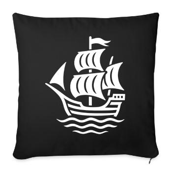 Viking Ship Cog - Nordic Sailing Ship - Sofa pillowcase 17,3'' x 17,3'' (45 x 45 cm) - black - Front