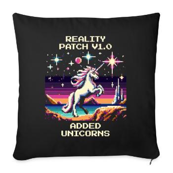 Reality Patch 1.0 | Licornes ajoutées - Housse de coussin décorative 45 x 45 cm - noir - Devant