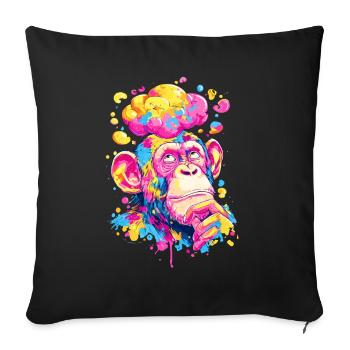 Colorful Color Rush Monkey - Sofa pillowcase 17,3'' x 17,3'' (45 x 45 cm) - black - Front