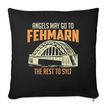 Baltic Sea ANGELS ARE ALLOWED TO GO TO FEHMARN Funny things - Sofa pillowcase 17,3'' x 17,3'' (45 x 45 cm) - black - Front