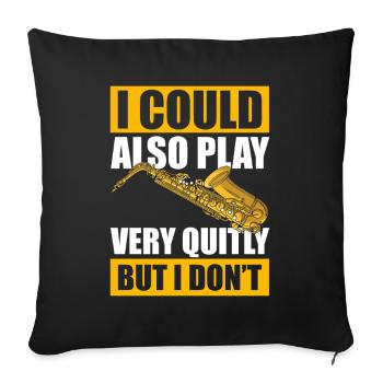 Joue très calmement Saxophoniste - Housse de coussin décorative 45 x 45 cm - noir - Devant