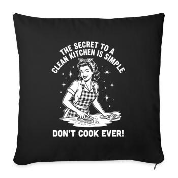 Real Irony Clean Kitchen Retro Design - Sofa pillowcase 17,3'' x 17,3'' (45 x 45 cm) - black - Front