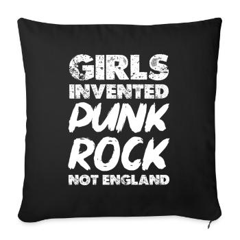 Girls Invented Punk Rock - Sofa pillowcase 17,3'' x 17,3'' (45 x 45 cm) - black - Front