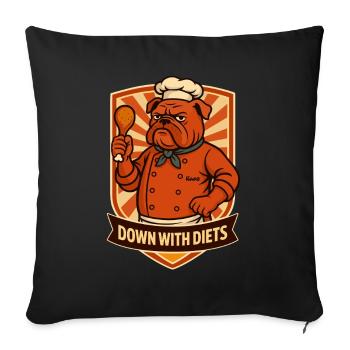 No-Diet Cook Bulldog - Sofa pillowcase 17,3'' x 17,3'' (45 x 45 cm) - black - Front