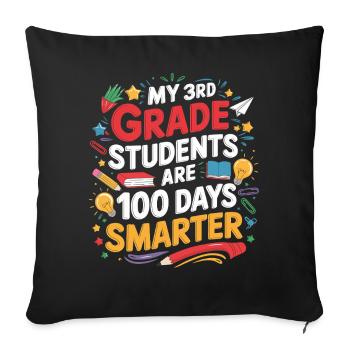 Third Class: 100 Days Smarter - Sofa pillowcase 17,3'' x 17,3'' (45 x 45 cm) - black - Front