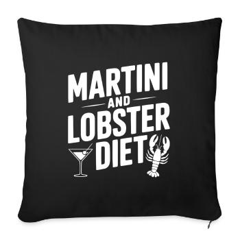 Martini- und Hummerdiät - Sofakissenbezug 45 x 45 cm - Schwarz - Vorne