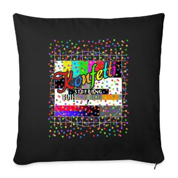 Konfetti Störung Testbild Kostüm Karneval - Sofakissenbezug 45 x 45 cm - Schwarz - Vorne